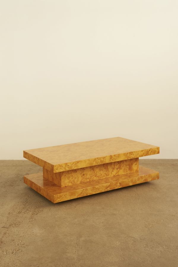 Burl Coffee Table Bar