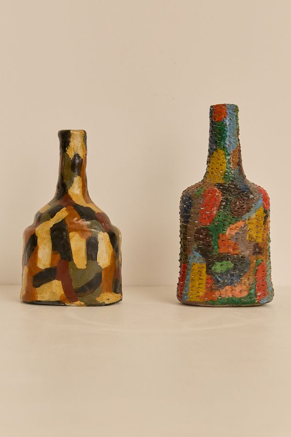 Hand-Painted Ceramic Bottles