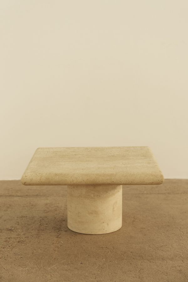 Travertine Side Table